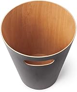 Umbra Woodrow 2 Gallon Modern Wooden Trash Can Dark Grey/Natural view 14