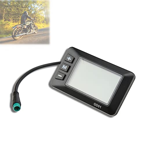 SUNGOOYUE 36V 48V LCD GD01 Display, Electric Bicycle Display Meter 5 Pin for Agreement 2 Communication Protocol Controller 0.9in/22.2mm Handlebar