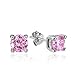 Sterling Silver Cubic Zirconia 4mm Round Stud Earrings