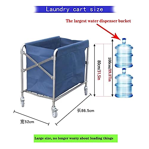 CXWAWSZ Laundry Cart with Wheels Commercial Heavy Duty Folding Laundry Baskets Collapsible