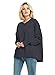 futurino Women's Crew Neck Solid Long Drop Sleeves Loose Knit Pullover Sweaters Black