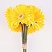 S.Ena, 1 Branch 1 Head Artificial Silk Fake Flowers Gerbera Daisy Wedding Floral Home Decor Bouquet Birthday Party DIY, Pack of 7 (Yellow)
