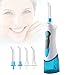 Mifanstech Blue Oral Irrigator with 4 Tips and Rechargeable Battery – Waterproof and Portable Water Flosser for Dental Care. Oral Care Products