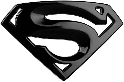 Motorcycle addict 3D 3M chrome emblem Auto logo Motorcycle accessories Funny car stickers Superman badge metal Universal Car styling (Black)