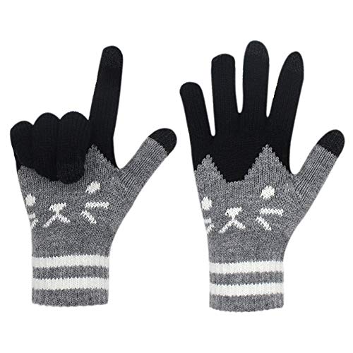 Gloves US Touch Screen Warm Winter Knitted Gloves Soft Thick Wool Windproof Cold Proof Thermal Mittens