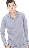 Bella 3551 Mens Thermal Long-Sleeve Henley Hoodie