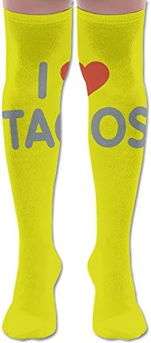 I Love Tacos Compression Socks Soccer Socks Knee High Sock Tall 25.5" For Running,Medical,Athletic,Edema,Diabetic,Varicose Veins,Travel,Pregnancy,Shin Splints,Nursing