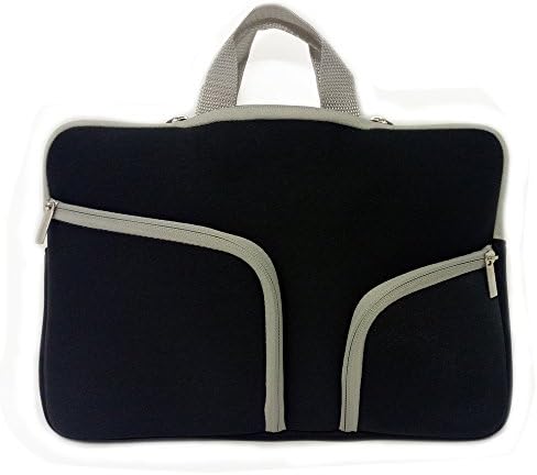 Laptop Notebook Carrying Sleeve 11” 11.6”, INGLY Neoprene Tablet Carry Case Waterproof Protective Bag Neoprene Cover with 2 Extra Pockets for Charger Adapter Cables for MacBook Air Pro Chromebook