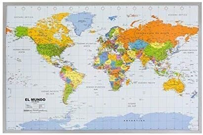 Carte Du Monde En Espagnol En Liège Amazonfr Fournitures