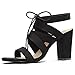 Allegra K Women Chunky High Heels Cutout Detail Lace Up Sandals