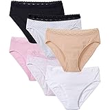 Karen Neuburger 6-Pack Hi-Cut Cotton Briefs With Lace Panties (Medium)
