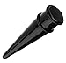 UV Acrylic Ear Stretching Taper - 00 GA (10mm) - Black - Sold as a Pair