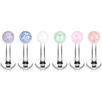 Amazon.com: Body Accentz 6 Ultra Sparkle Ball Labret Monroe Lip chin ...