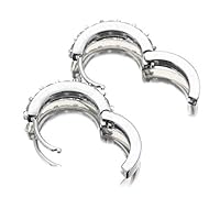 DONGmeijes Sterling Silver Rhinestones Hoop Diamond Stud Earrings Huggie Stud