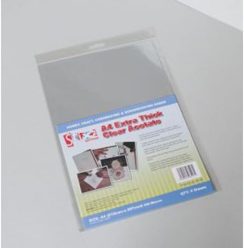 Stix2 Extra Thick Clear Acetate Sheets, A4, pk of 4 by Stix2