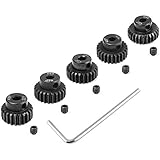 Hobbypark Metal Steel 48P Pinion Gear Set 3.175mm Shaft Hole 22T 23T 24T 25T 26T 48 Pitch Motor Gears Kit for RC Car (5-Pack)