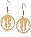Star Wars Jewelry Jedi Order Gold IP Stainless Steel Dangle Hook Drop Earrings (SALES1SWMD)