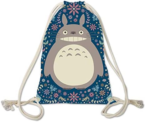 Totoro Garden Print Shopping Sports Bags Gym Sack Drawstring Backpack Bag