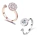 Jetloter 2 Pack Fidget Rings for Women Girls Anxiety Ring Rose Gold Spinner Rings for Teens Worry Band Rings, Fidget Toys Relieving Boredom, ADHD, Autism (Rose Gold& Silver)