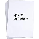 SUMERX 200 Pieces 5" x 7" White Cardstock, Heavyweight Cardstock Sheets Blank Invitation Paper Greeting Cards Printable, 74lb Cover 200 GSM/White