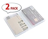 [Pack of 2] 10 Page 20 Card Plastic Wallet Insert for Bifold Business Credit Card Holds With Free Gift (RFID Blocking Sleeves)