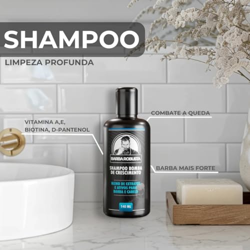 Kit Barba Robusta De Shampoo Condicionador Balm Óleo Pente