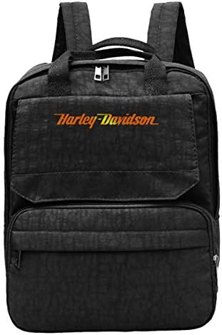 Harley Davidson-Logo Women's Backpack Classical Basic Travel Shoulders Bag for School Water Resistant Schoolbag Black One Size