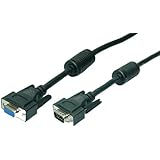 LogiLink VGA Monitor Verl&auml;ngerungskabel 10m HD DSUB 15-pin(m&auml;nnlich/weiblich, 2-fache Abschirmung, Ferritkern) schwarz
