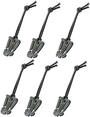 ShineIn Tactical Strap Management Tool MOLLE Web Dominator Backpack Accessories with Elastic String 6 Pcs (Army Green)