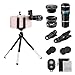 Cell Phone Camera Lens Kit, GLISTENY 6 in 1 HD 12X Zoom Telephoto Lens+ Fisheye+ Wide Angle+ Macro Lens+ Retractable Tripod+ Remote Shutter for IPhoneX, 8, 7, 6s, 6s Plus& Samsung &Smartphone