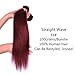 Aigemei Hair Peruvian 3 Bundles Straight Hair With'' Closure Burgundy #33 Burgundy Human Hair Bundles Straight Hair Weave 14 16 18+10