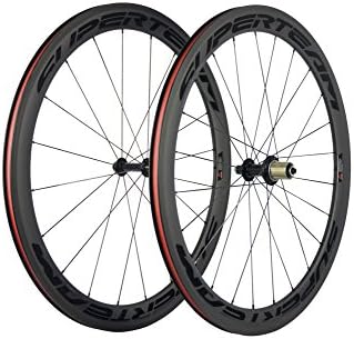 Superteam 700C Clincher Road Bike Wheelset 50mm Sapim CX-Ray Spokes (Glossy Black)