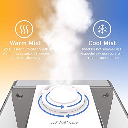 LEVOIT Humidifier Ultrasonic Warm and Cool Mist, 6L, Remote Humidity
