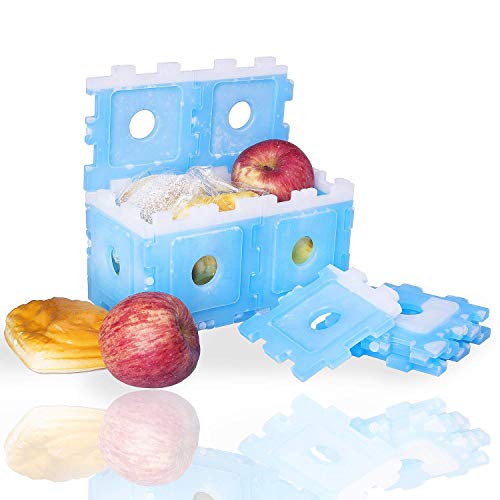 Ice Packs,Beyetori Cool Pack for Lunch Box,Freezer Packs for Lunch Bags and Coolers,Ice Pack Slim Reusable,Long-Lasting Freezer Ice Packs,Ice Packs-Great for Coolers,Ice Cube Blue (Blue, 10)