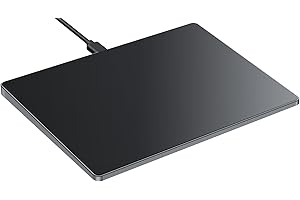 seenda Upgraded Trackpad, Tempered Glass Surface with Multi-Touch, Aluminum Slim USB Windows Touchpad with High Precision Navigation for Windows 10/11 Desktop/Laptop/Notebook Computer PC, Black