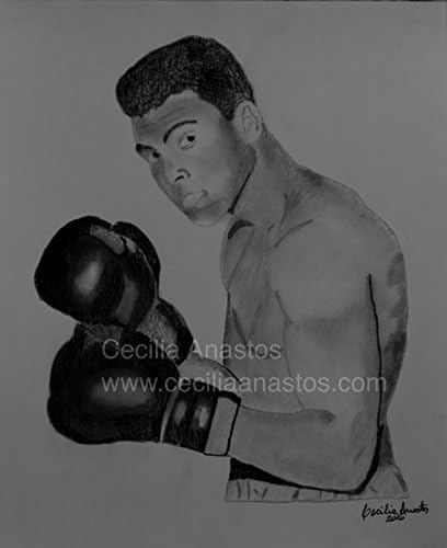 Cassius Clay / Muhammad Ali (2016) Graphite on Paper - 14 x 17 with white matt 16 x 20