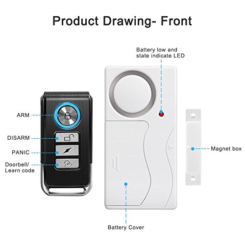 wsdcam Door Alarm Wireless AntiTheft Remote Control Door and Window