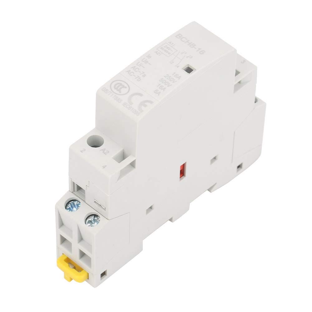 Keenso 2P 16A Household AC Contactor, 24V 2NO 50/60HZ 1NC 50/60HZ Din Rail Household AC Contactor