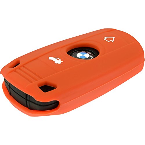 PhoneNatic car key silicone case for 3-button remote for BMW X1 E84, X3 E83 und X5 E70 in orange 3-button