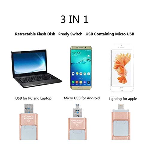 64GB iPhone USB Flash Drive, iOS Memory Stick, iPad External Storage Expansion for iOS Android