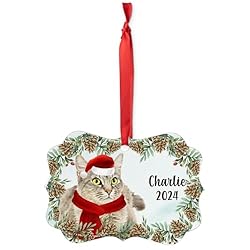 Silver Tabby LaPerm Cat Christmas Ornament 2024