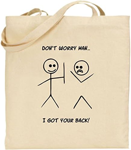 Don't Worry Man Got Your Back Large Cotton Tote Shopping Bag Birthday Gift Xmas