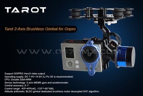 TAROT T-2D Two-Axis FPV Brushless Gimbal Camera Mount W/Gyro TL68A00 AV Cable For Gopro Hero3 Hero 4