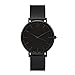Souarts Mens Black Steel Mesh Strip Dress Watch Movement Quartz Analog Business Wristwatch 24cm