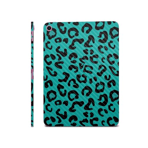 Carbon Fiber iPad Skin Compatible with Apple iPad A16 11 Gen (2025) - Teal Leop…