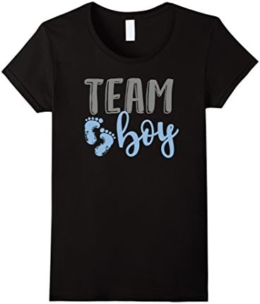 Womens Team Boy Gender Reveal Baby Shower Shirt Medium Black