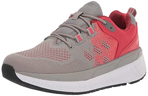 Propét Women's Ultra Sneakers, Lt Grey/Salmon, 12 X-Wide US