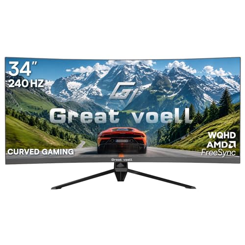 Great Voell Curved Gaming Monitor 1ms Display