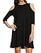 MissQee Women Plus Size Cold Shoulder Half Sleeve Shift Dress