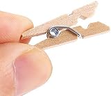 CCINEE 100 Pieces Mini Wooden Pegs Clips Photo Pins Coloured Craft Natural view 5